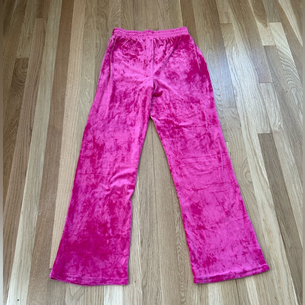 Pink velour pants